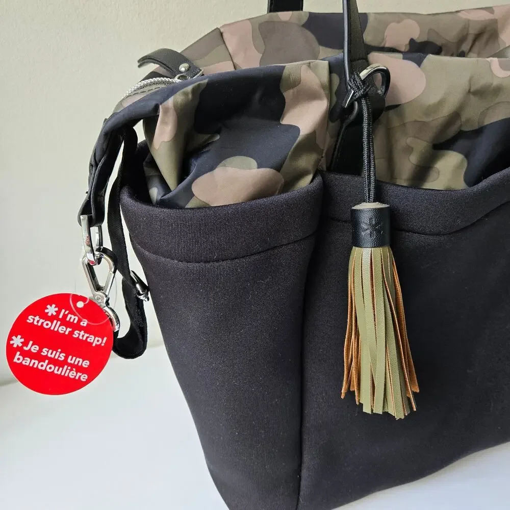 Skip Hop NEW Nolita Neoprene Black Camo Diaper Tote Bag Camoflage Unisex NWT